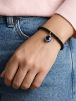 Thumbnail for NVR Black Evil Eye Spring Ring Bracelet for Men & Women - Distacart