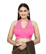 Thumbnail for Joban Fashion Women's Baby Pink Embroidered Stitched Blouse