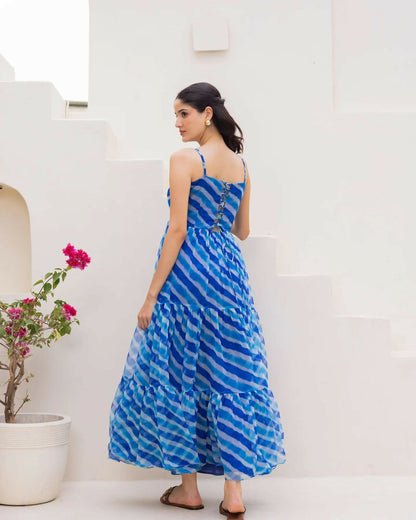 Aayaa Designer crape hand work Multi indo western - Blue - Distacart