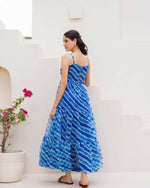 Thumbnail for Aayaa Designer crape hand work Multi indo western - Blue