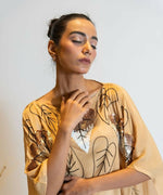 Thumbnail for Timaraa Camel Beige To Ivory Ombre Embellished Kaftan Dress - Dista