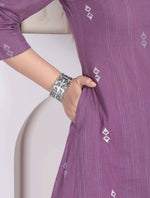 Thumbnail for Miravan Womens Abstract Printed Wine Kurta Set - Dista