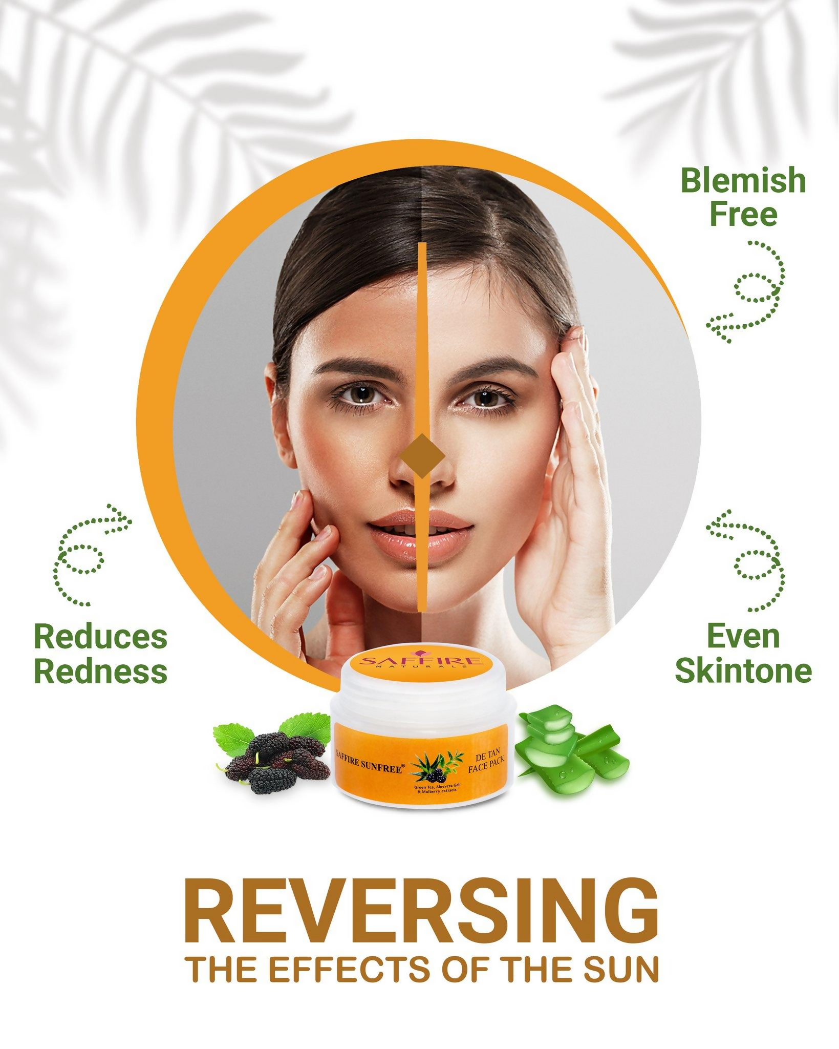 Saffire Naturals Sunfree 3-In-One Power De Tan Pack - Distacart