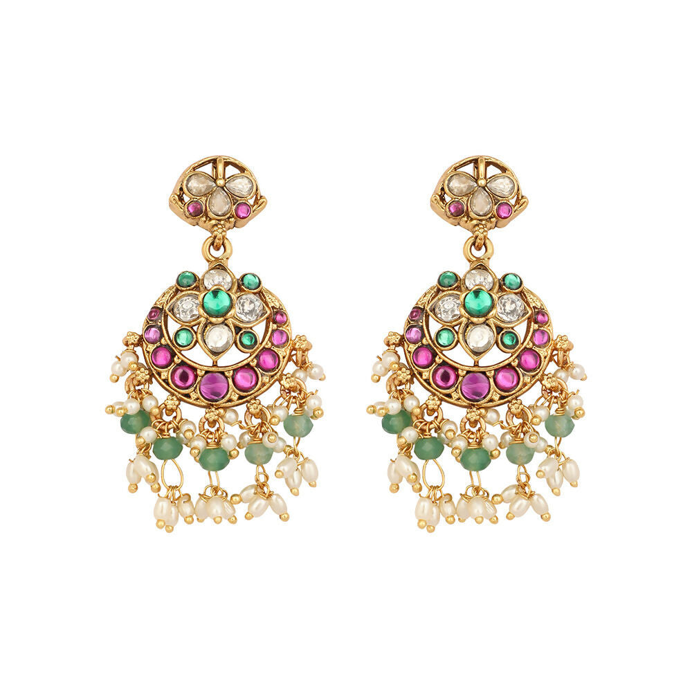 Nuyug 18K Gold Plated Estele Gold Tone Beaded Necklace Set