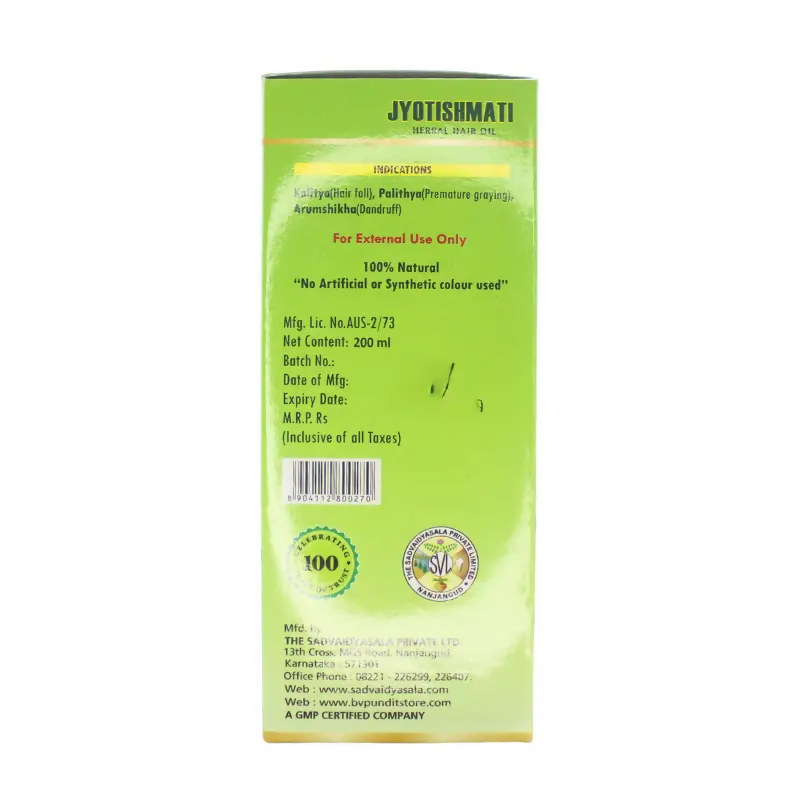 B V Pundit's Jyotishmati Herbal Hair Oil