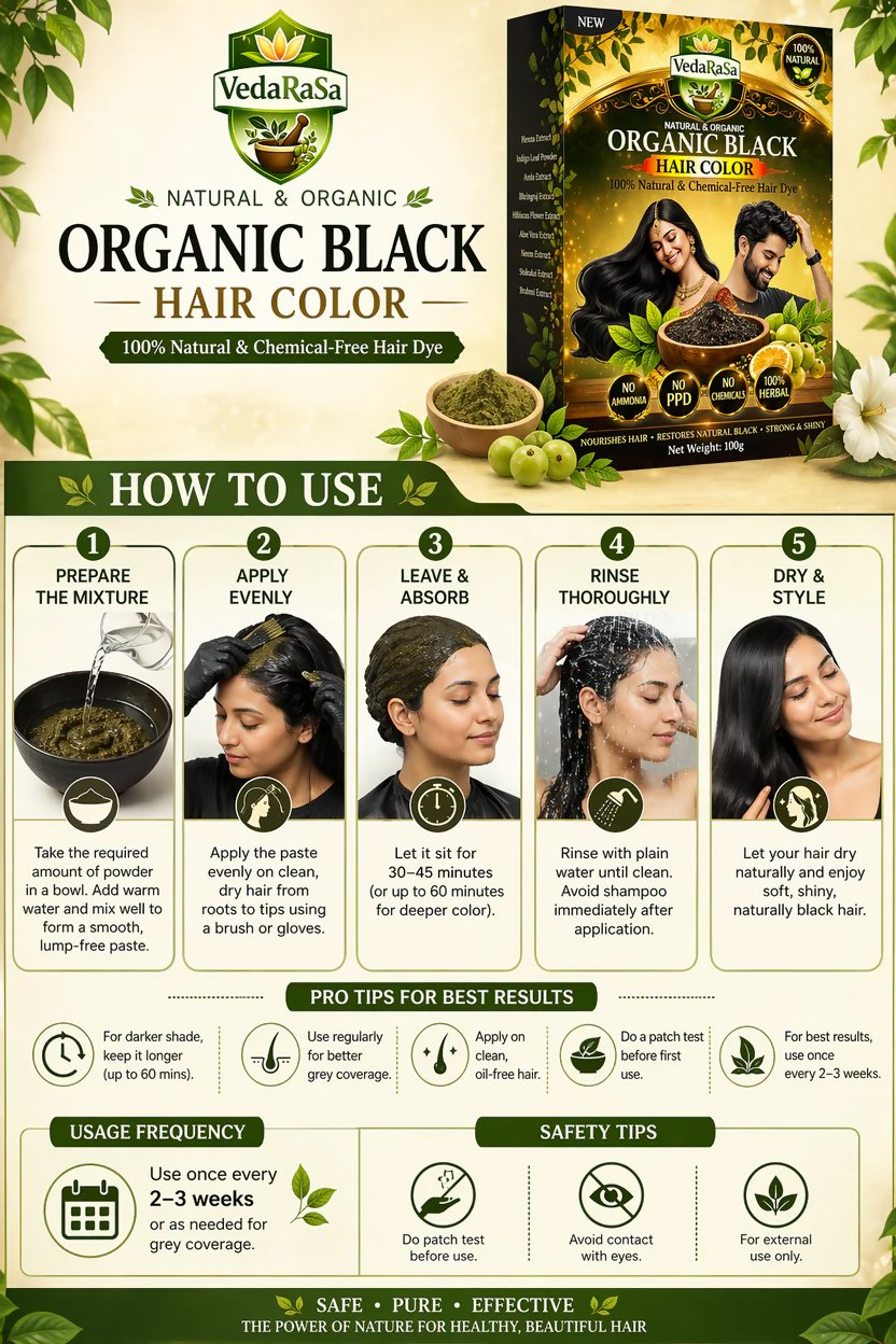 VedaRasa Natural & Organic Black Hair Color - Distacart