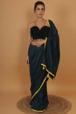 Thumbnail for Joban Fashion Silk Pearl And Beads Hand Embroidery Padded Blouse - Black