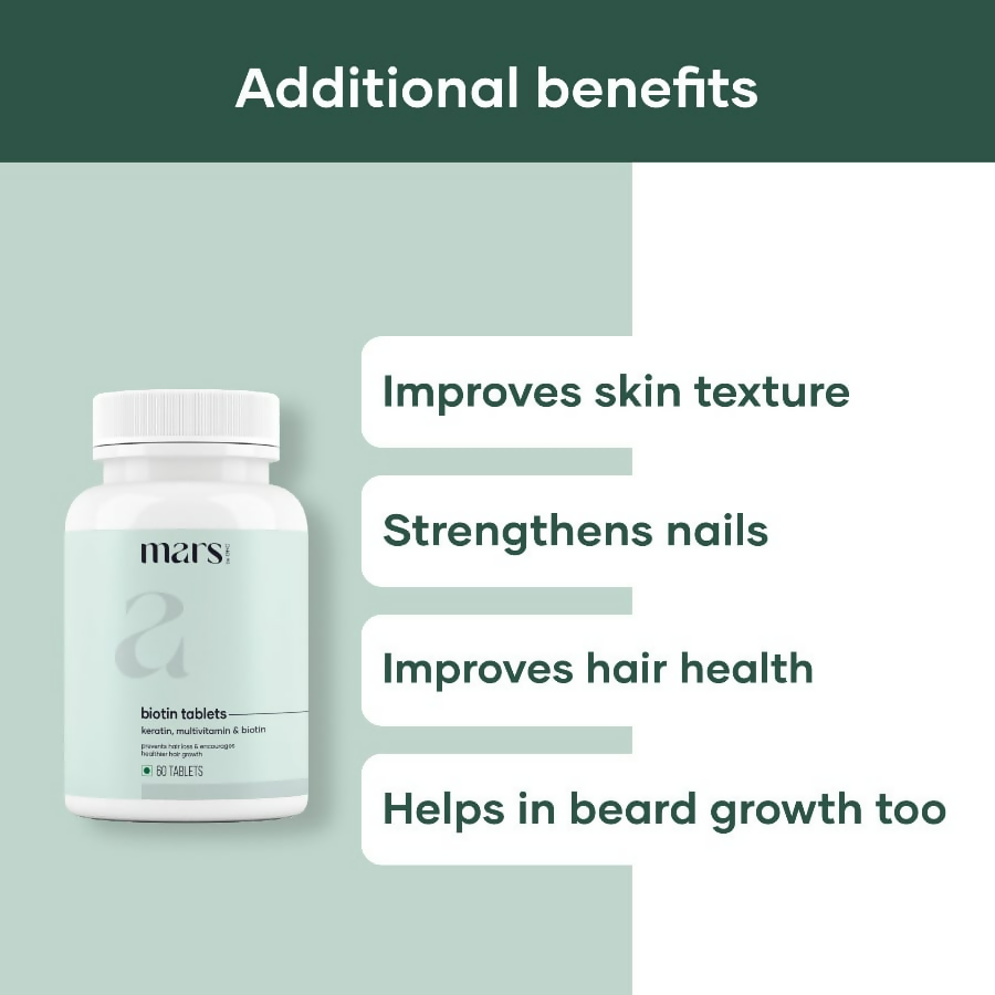 Mars By GHC Biotin Tablets For Hair Growth With Vitamin B7 - Distacart