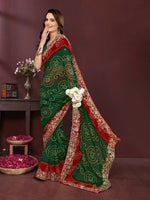 Thumbnail for Ai Fashion Green Georgette Digital Print Party Wear Saree