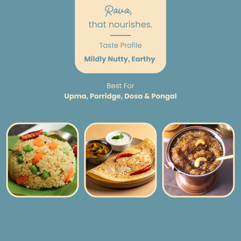 Praakritik Natural Khapli Wheat Rava Roasted Samba Rava - Distacart