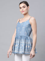 Thumbnail for Ahalyaa Orange Pure Cotton Porcian Print Tunic - Distacart