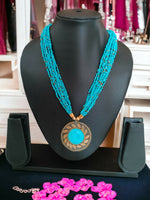 Thumbnail for Inhanns Everyday Statement Beaded Pendant Necklace - Sky Blue - Distacart