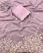 Thumbnail for Pink Pure Chiffon Woven Design Saree with Unstitched Blouse - Hiral Fashion - Distacart