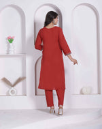 Thumbnail for Miravan Womens Brown Straight Kurta Set - Dista