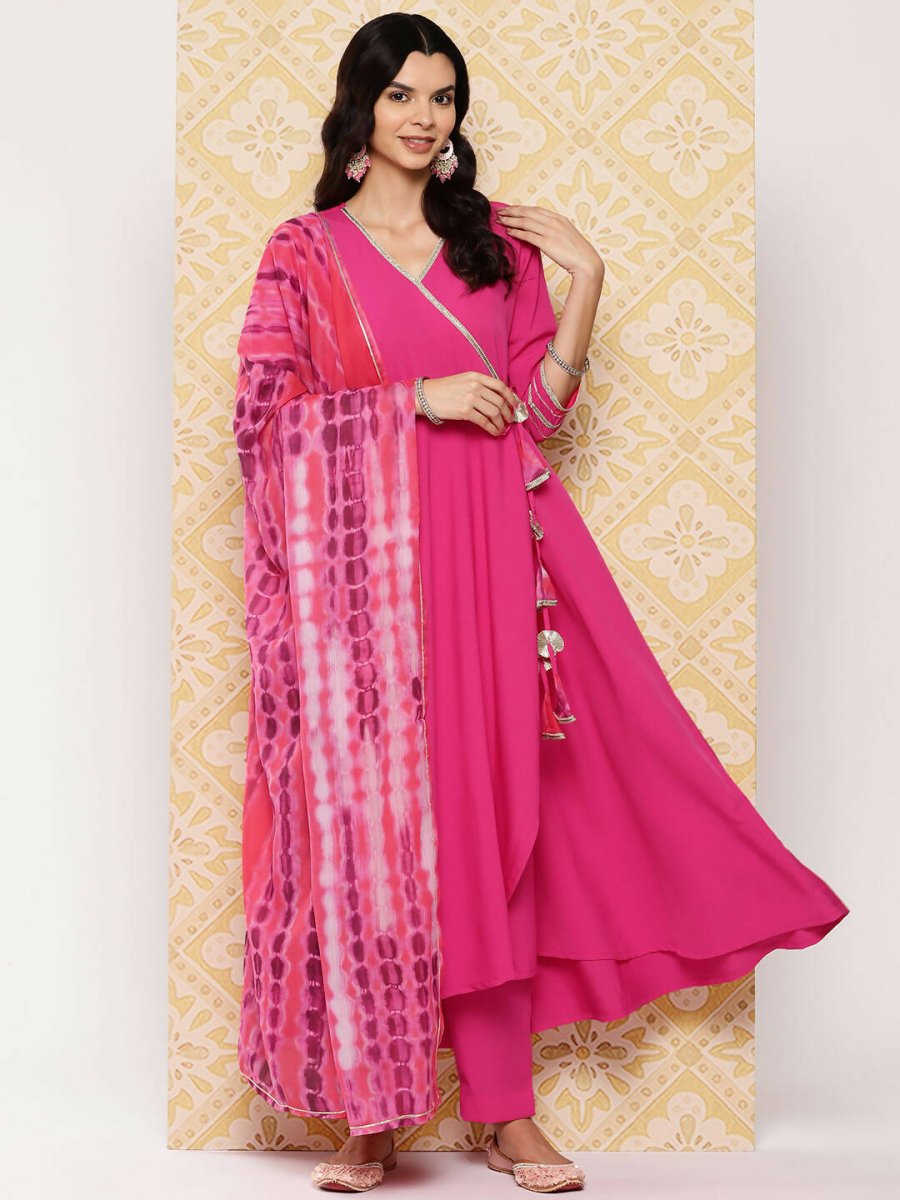 Ahalyaa Women's Traditional wear Kurta Set - Pink - Distacart