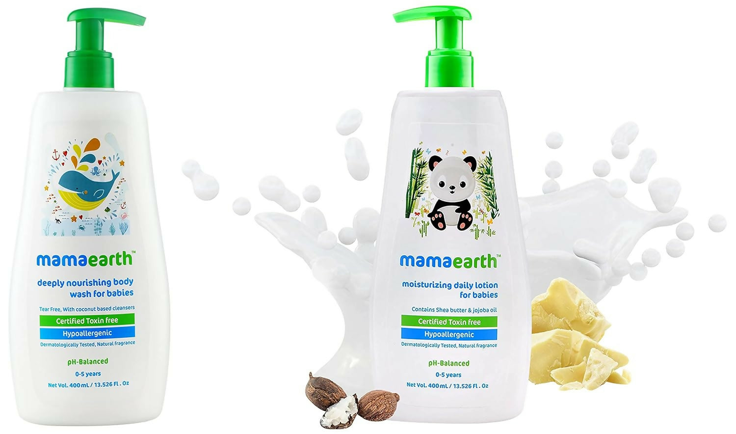 Mamaearth Daily Moisturizing Lotion & Deeply Nourishing Natural Baby Wash - Distacart