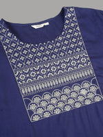 Thumbnail for Sztori Floral Embroidered Yoke Design Thread Work Straight Kurta