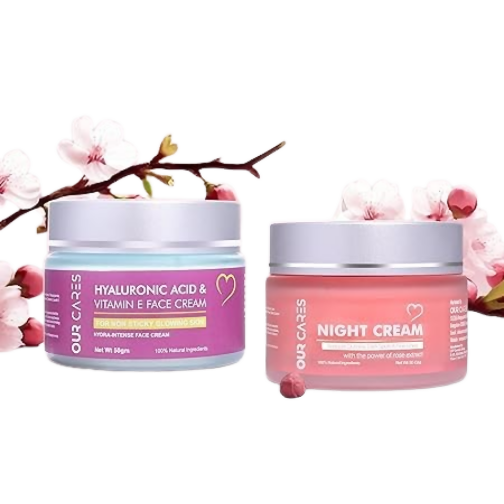 Our Cares Moisturizer With Hyaluronic Acid Vitamin E + Night Cream - Combo - Distacart