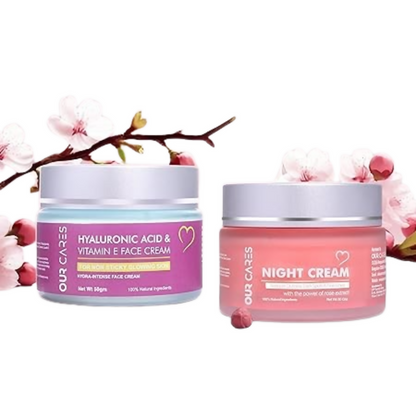 Our Cares Moisturizer With Hyaluronic Acid Vitamin E + Night Cream - Combo - Distacart