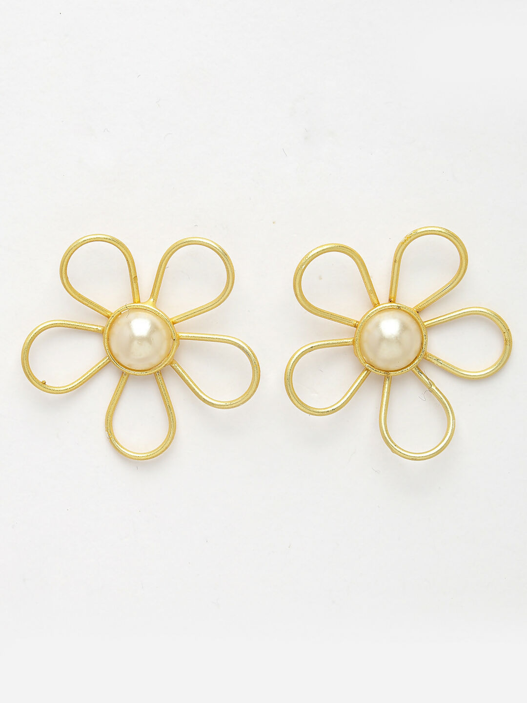 NVR Women's Gold Floral Shape Beaded Handcrafted Jewellery Set - Distacart