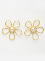 Thumbnail for NVR Women's Gold Floral Shape Beaded Handcrafted Jewellery Set - Distacart