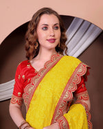 Thumbnail for Teeya Creation Yellow Color Georgette Fabric Chikankari Work Saree - Distacart
