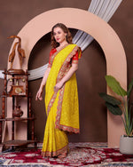 Thumbnail for Teeya Creation Yellow Color Georgette Fabric Chikankari Work Saree - Distacart