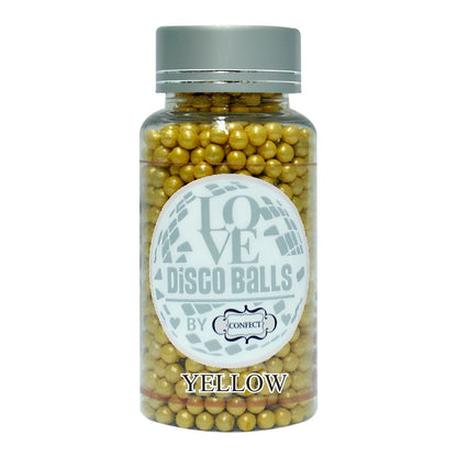 confect yellow disco balls sprinkles 3 mm 120 gms