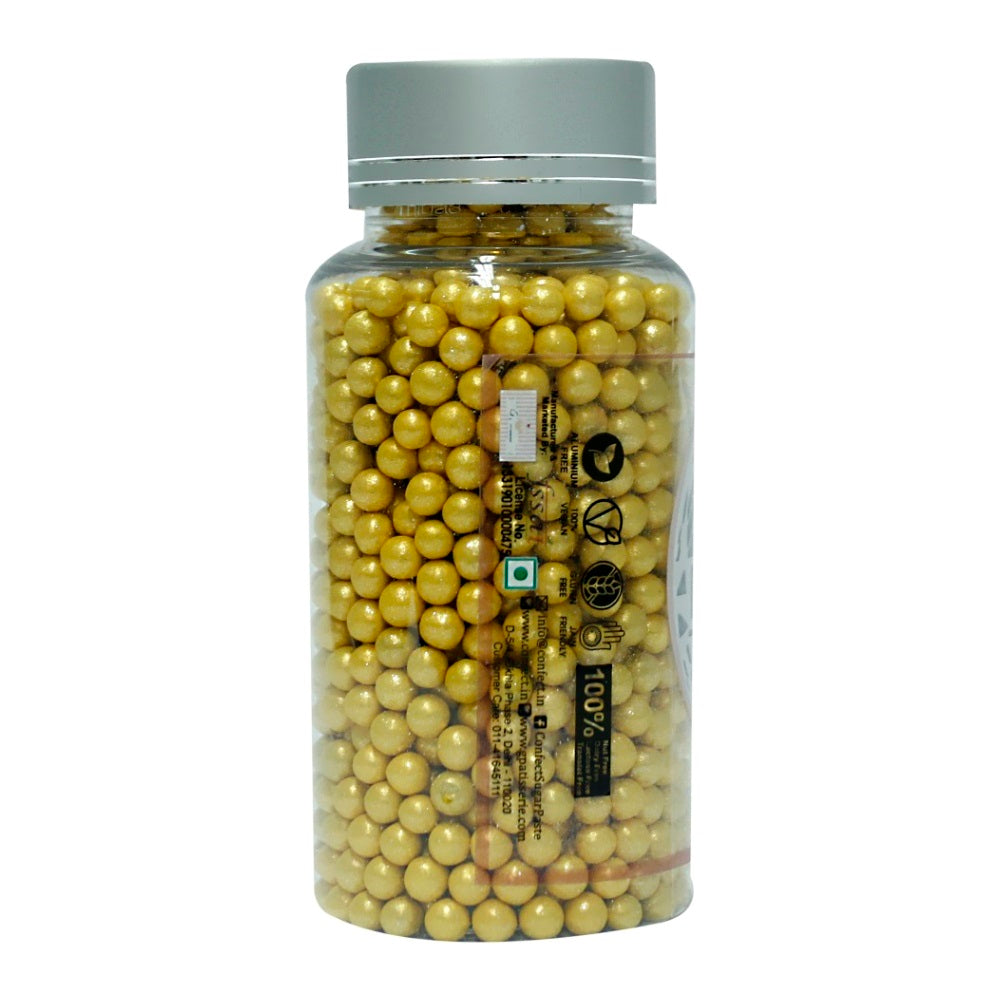 confect yellow disco balls sprinkles 6 mm 120 gms