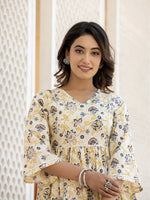 Thumbnail for Yufta Yellow Gotta Patti Kurti with Dhoti Pants Set