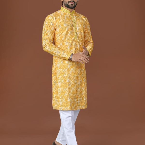 Anaita Yellow Lucknowi Silk Straight Kurta - Distacart