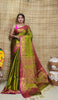 Exclusive Collection Olive Pink Beautiful Tissue Benarasi Saree - Dista