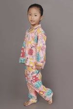 Thumbnail for Breathables Kids Cotton Night Suit – Peach Lion & Teddy Shirt & Pyjama Co-Ord Set For Boys & Girls - Dista