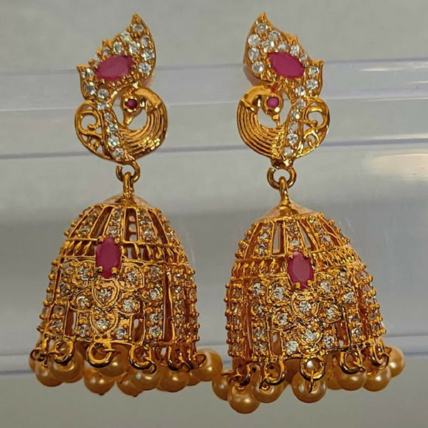 AD Ruby Peacock Jhumkas - Distacart