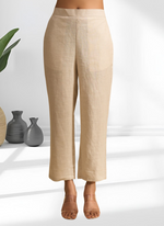 Thumbnail for Joban Fashion Beige Linen Embroidered Readymade Cord Set - Distacart
