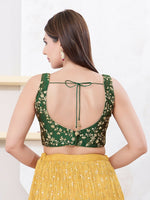 Thumbnail for Joban Fashion Dark-Green Mulberry Silk Sleeveless Back Open Blouse