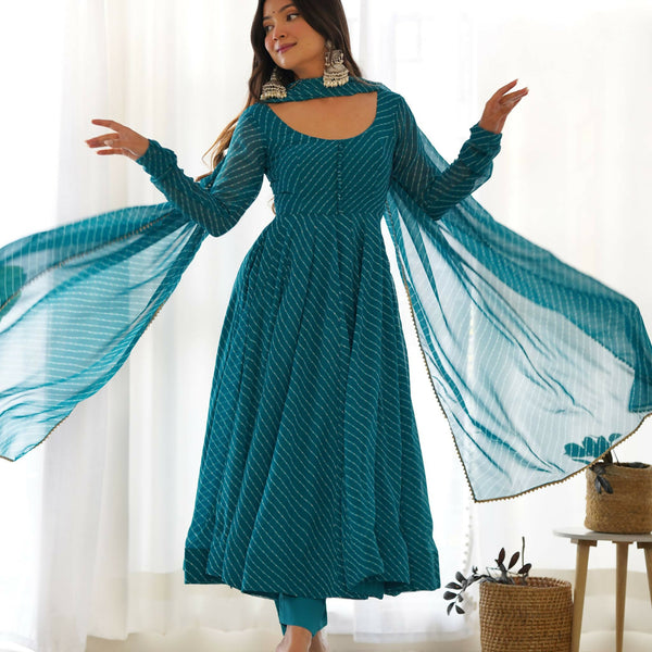 Lehenga Mart Designer Anarkali Suit With Kurta, Pant, Dupatta For Women-Rama - Distacart