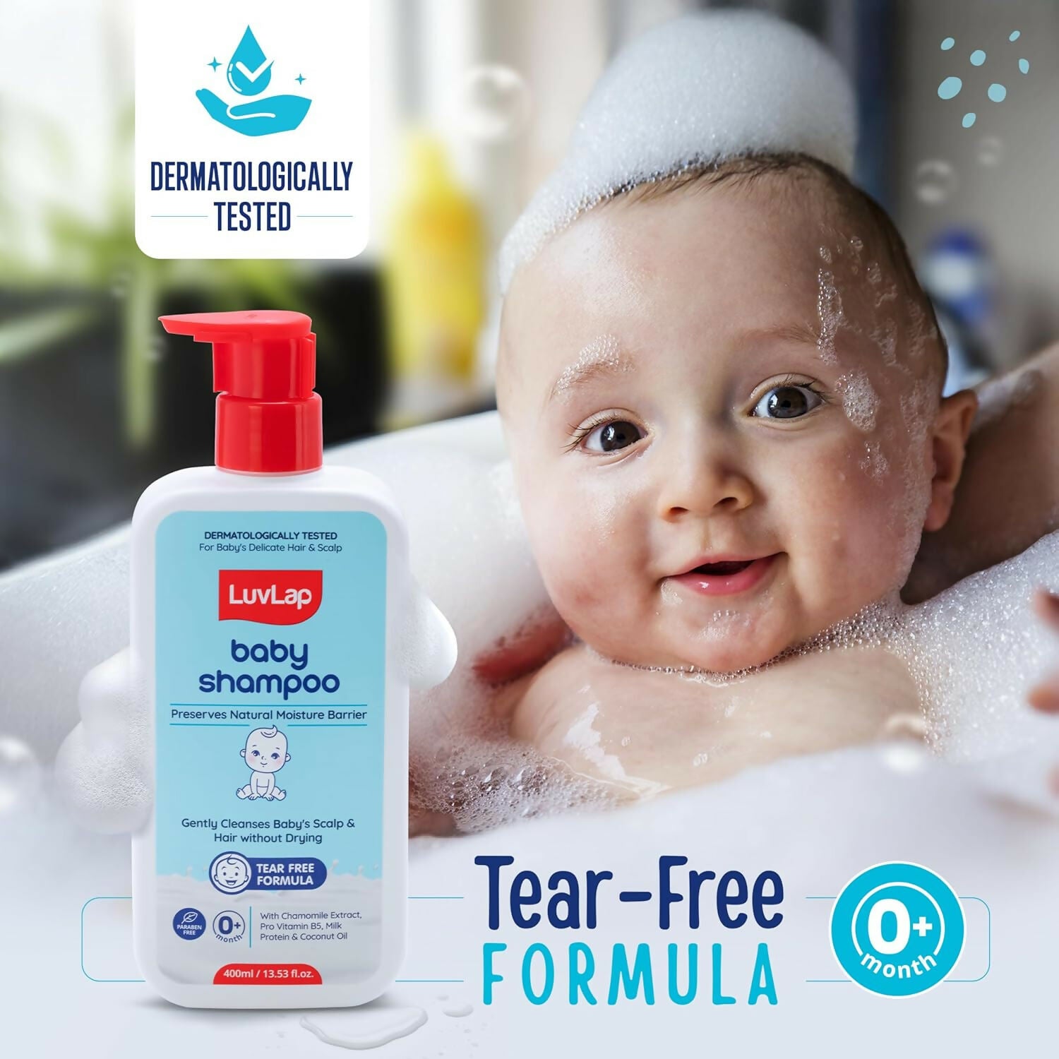 LuvLap Milky Soft Baby Shampoo with Milk Protein, Vitamin E & Coconut Oil, Shea Butter & Chamomile - Distacart