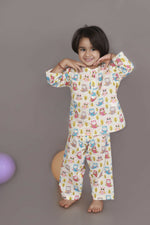 Thumbnail for Breathables Wine Cotton Camel Print Night Suit For Kids - Dista