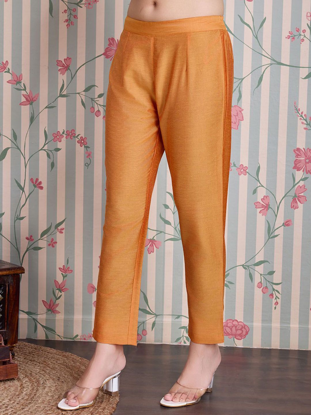 Ode by House of Pataudi Printed Pure Cotton Anarkali Kurta with Trousers & With Dupatta - Distacart