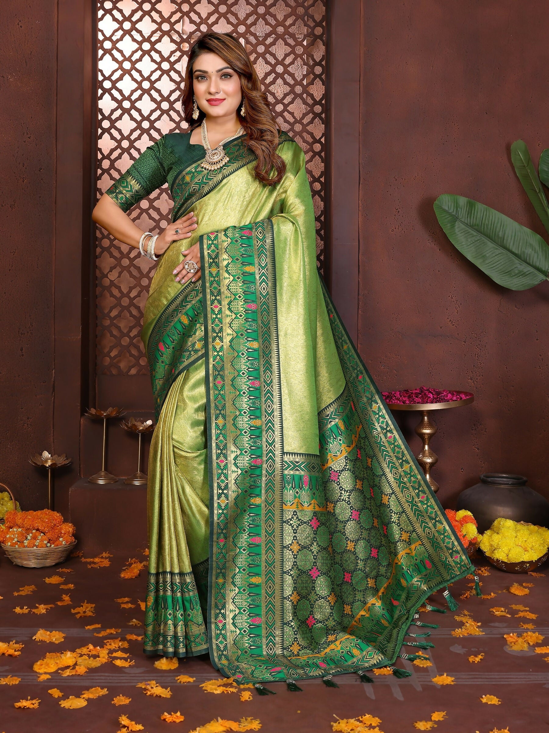 Anaita Banarasi Tissue Silk Saree - Distacart