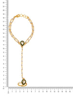 Thumbnail for Ruby Raang Gold Green Meenakari Kundan Haath Phool