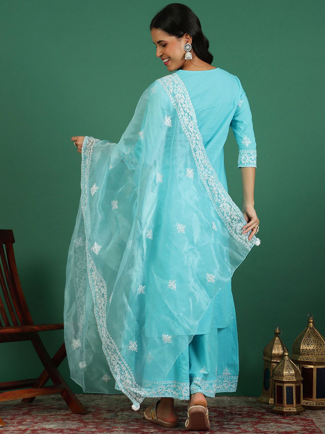 Sangria Embroidered Kurta & Sharara With Dupatta Kurta Sets