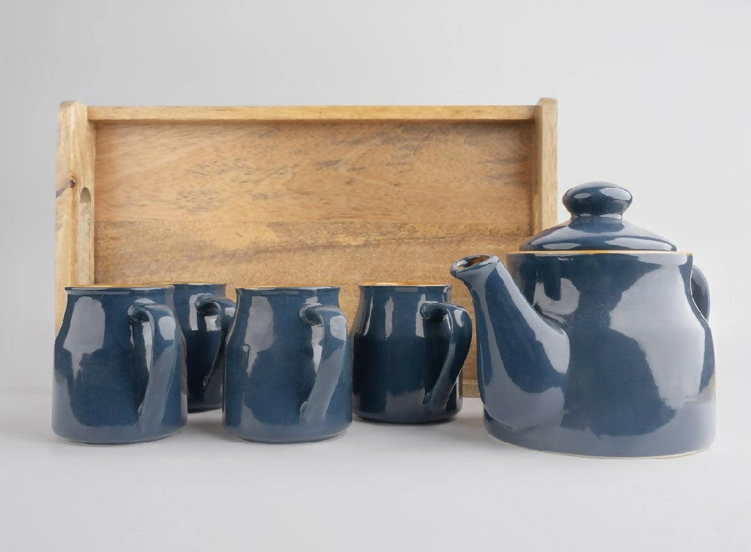 Simply Soho Midnight Bloom Tea Set with Tray - Distacart