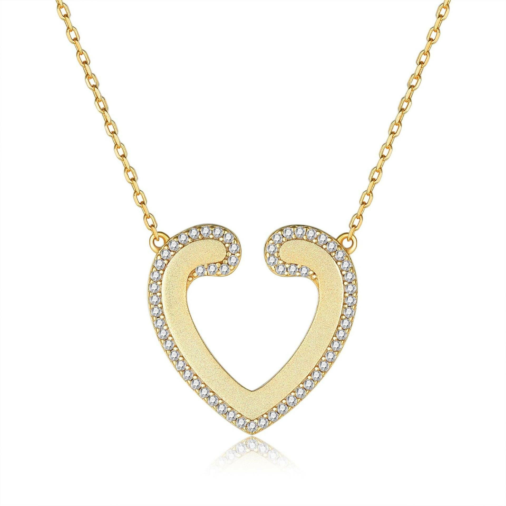 Cauer CAUER 925 Sterling Silver Moissanite Round Pendant Chain