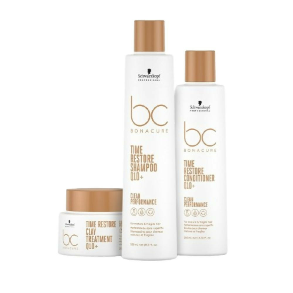 Schwarzkopf Professional New Bonacure Q10+ Time Restore Range Clean Combo - Distacart