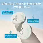 Thumbnail for The Face Shop Air Cotton Cushion SPF 50+ PA++++ - 201 Light Beige - Distacart