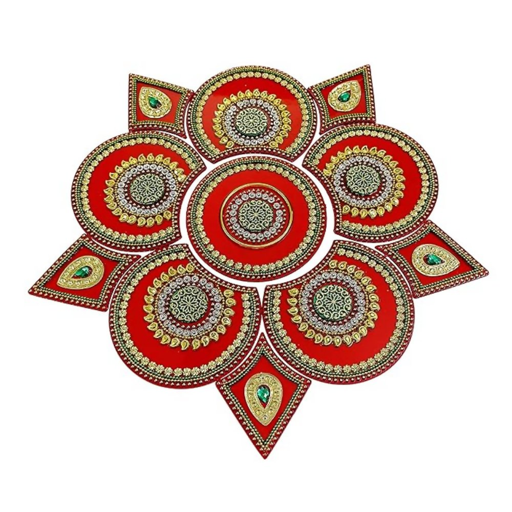 Moira Rangoli Big Acrylic Red for Festival Decorations - Dista