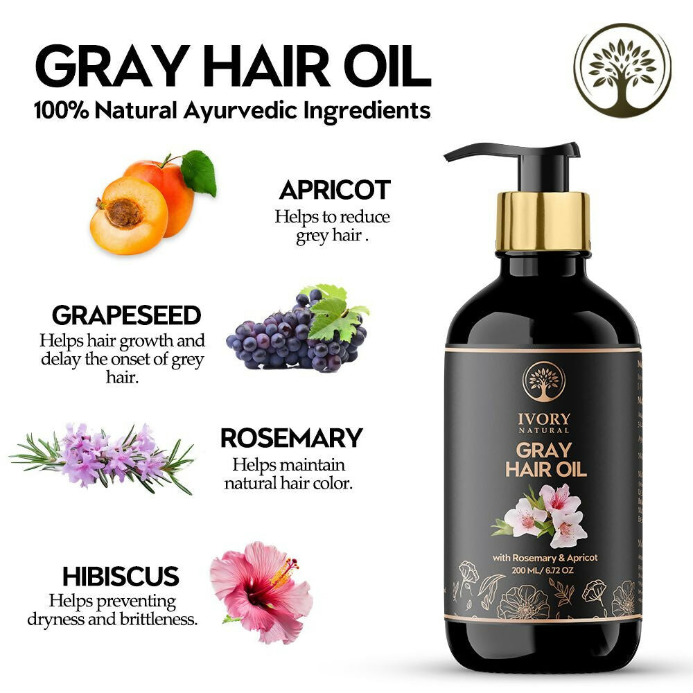 Ivory Natural Gray Oil Restore Natural Black Hair And Shine - Distacart