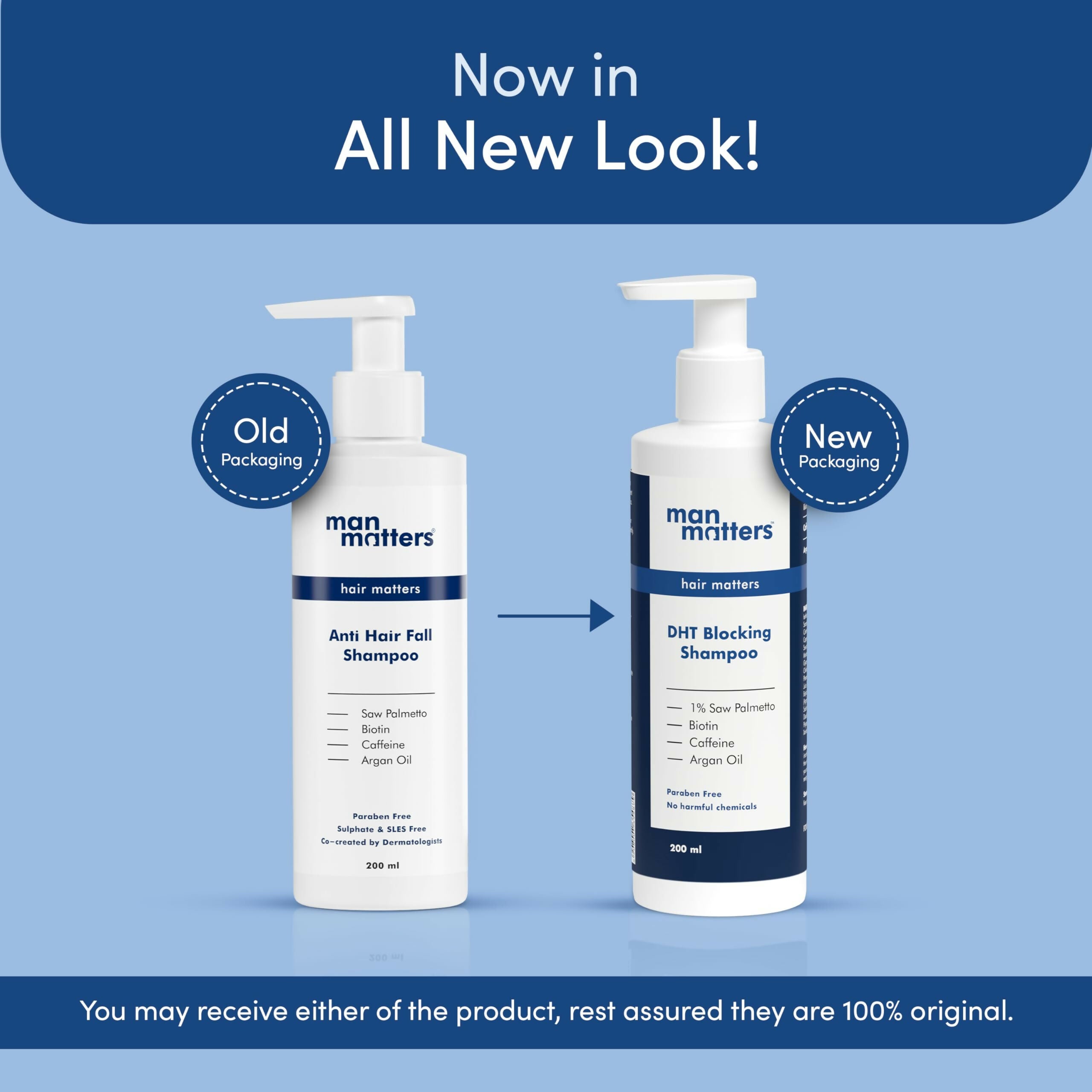 Man Matters Anti Hair Fall Shampoo and Conditioner Combo - Helps in Deep Nourishment and Frizz Free Hair, Sulphate & Paraben Free - Distacart